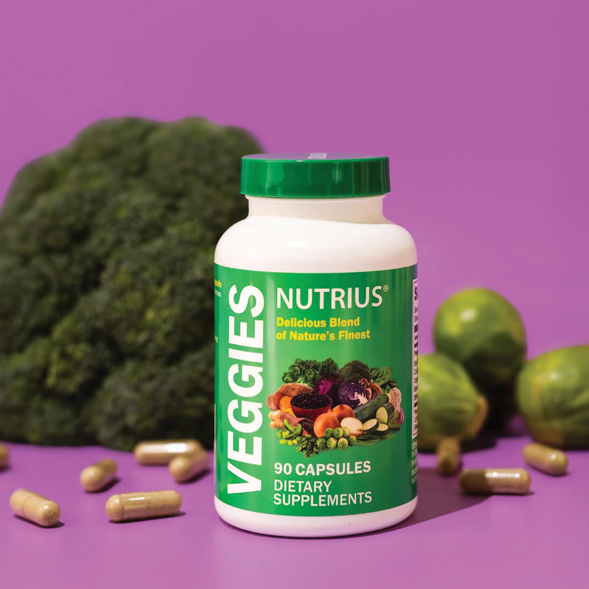 Nutrius Veggies Delicious Blend of Nature's Finest - 90 Capsules Dietary Supplements