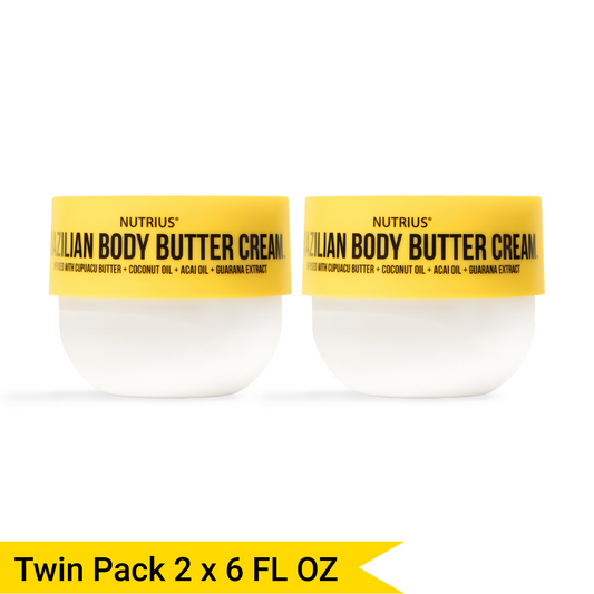 Nutrius Brazilian Body Butter Cream, Twin Pack - 2 x 6 FL OZ