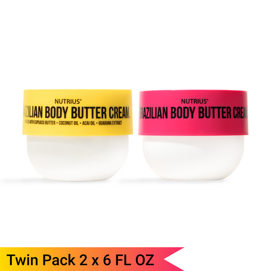 Nutrius Brazilian Body Butter Cream & Berry Bliss Twin Pack - 2 x 6 FL OZ