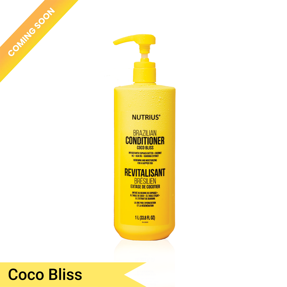 Nutrius Brazilian Conditioner Coco Bliss – For Silky-Smooth Hair 33.8 FL OZ