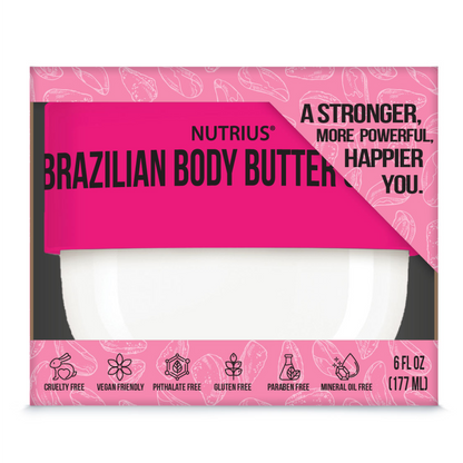 Nutrius Brazilian Body Butter Cream Berry Bliss, 6 FL OZ